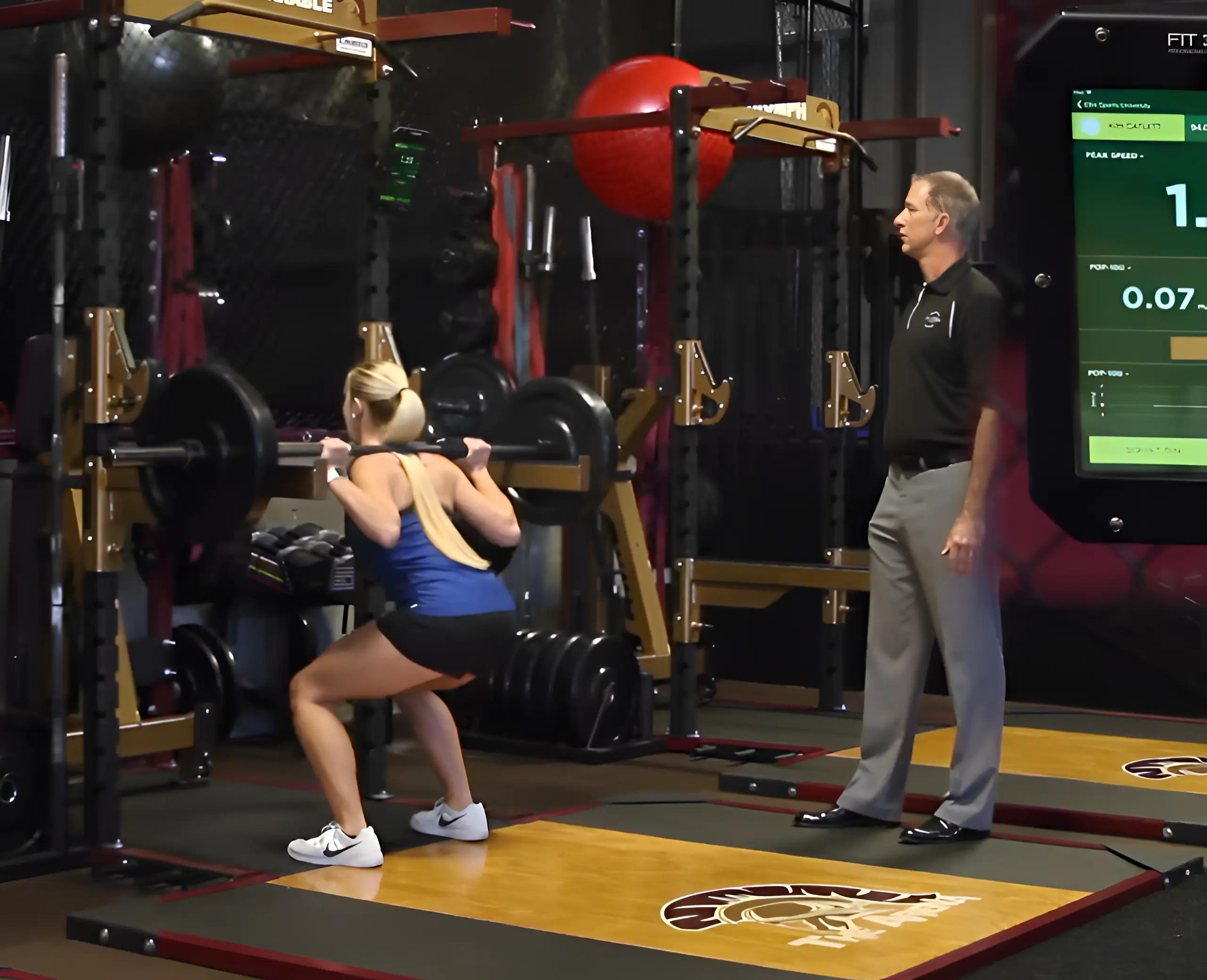 A woman doing squat